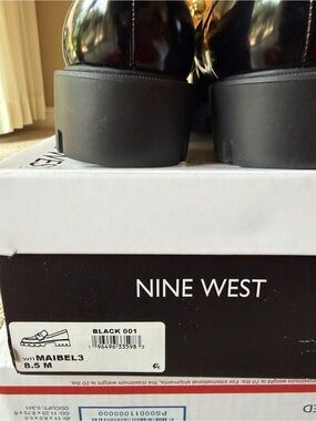 Nine West Black Patent Loafers with Chunky Soles